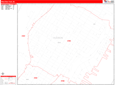 West New York Digital Map Red Line Style